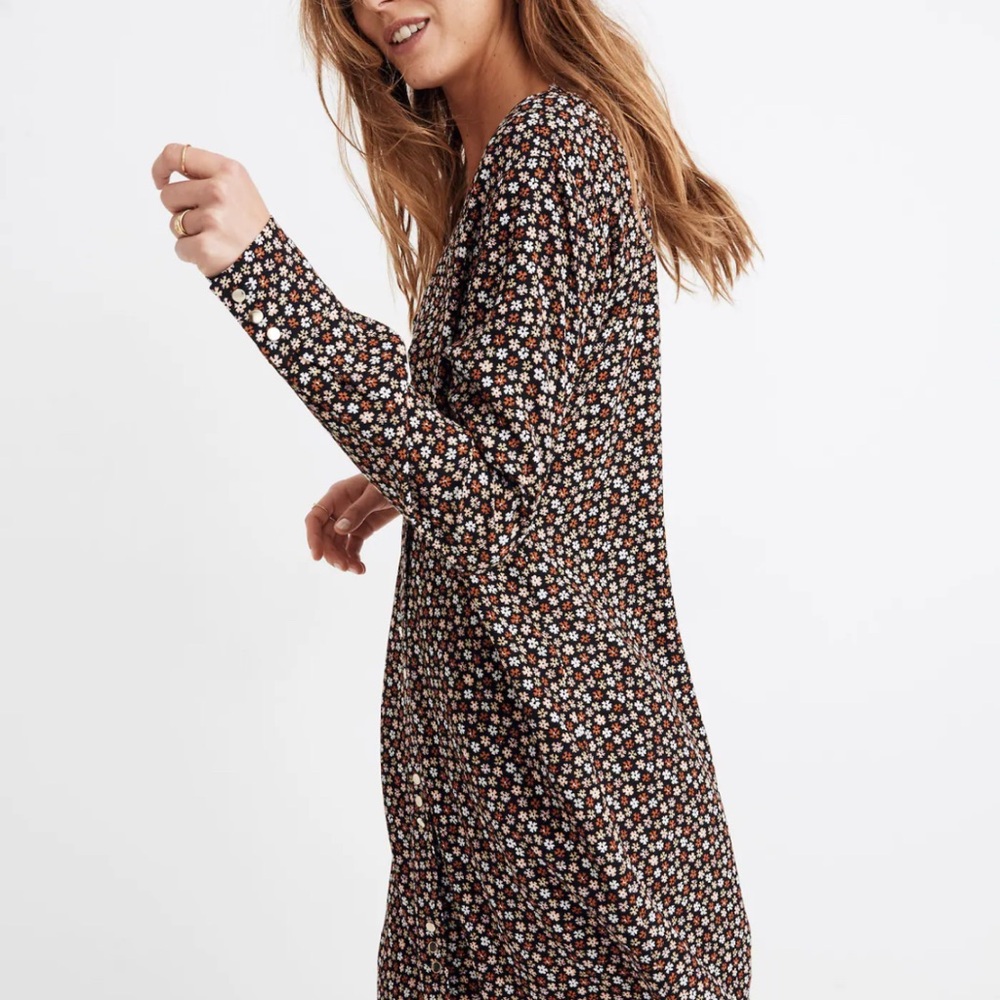 Madewell Button-Front Mini Dress in Petite Blooms Size S
